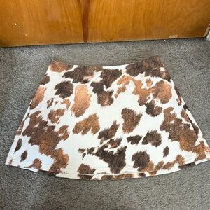 WeWoreWhat Brown and White Mini Skirt